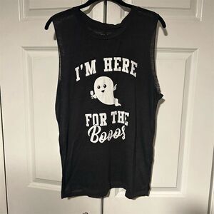 Fifth Sun Women's Halloween "I'm Here For The Boos" Ghost Tank Top/muscle T  XL
